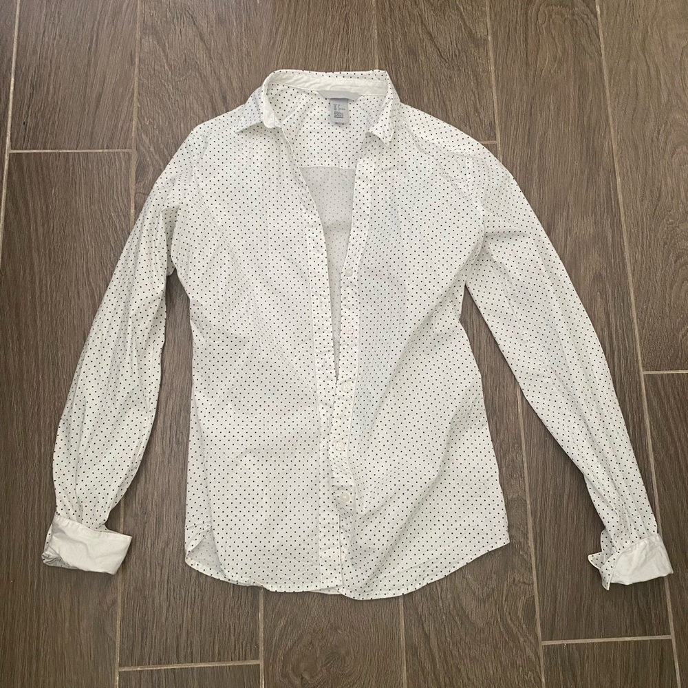 H&M White Polka Dot Shirt